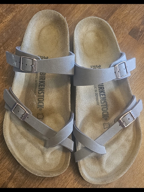 Birkenstock Shoes - Birkenstock Mayari Taupe Crisscross Double-Strap Sandals